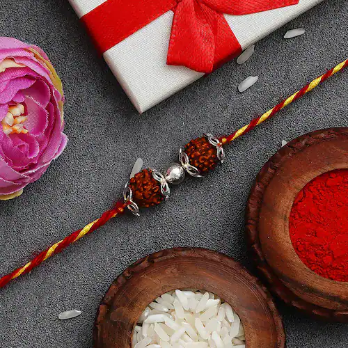 crystal & rudraksha rakhis