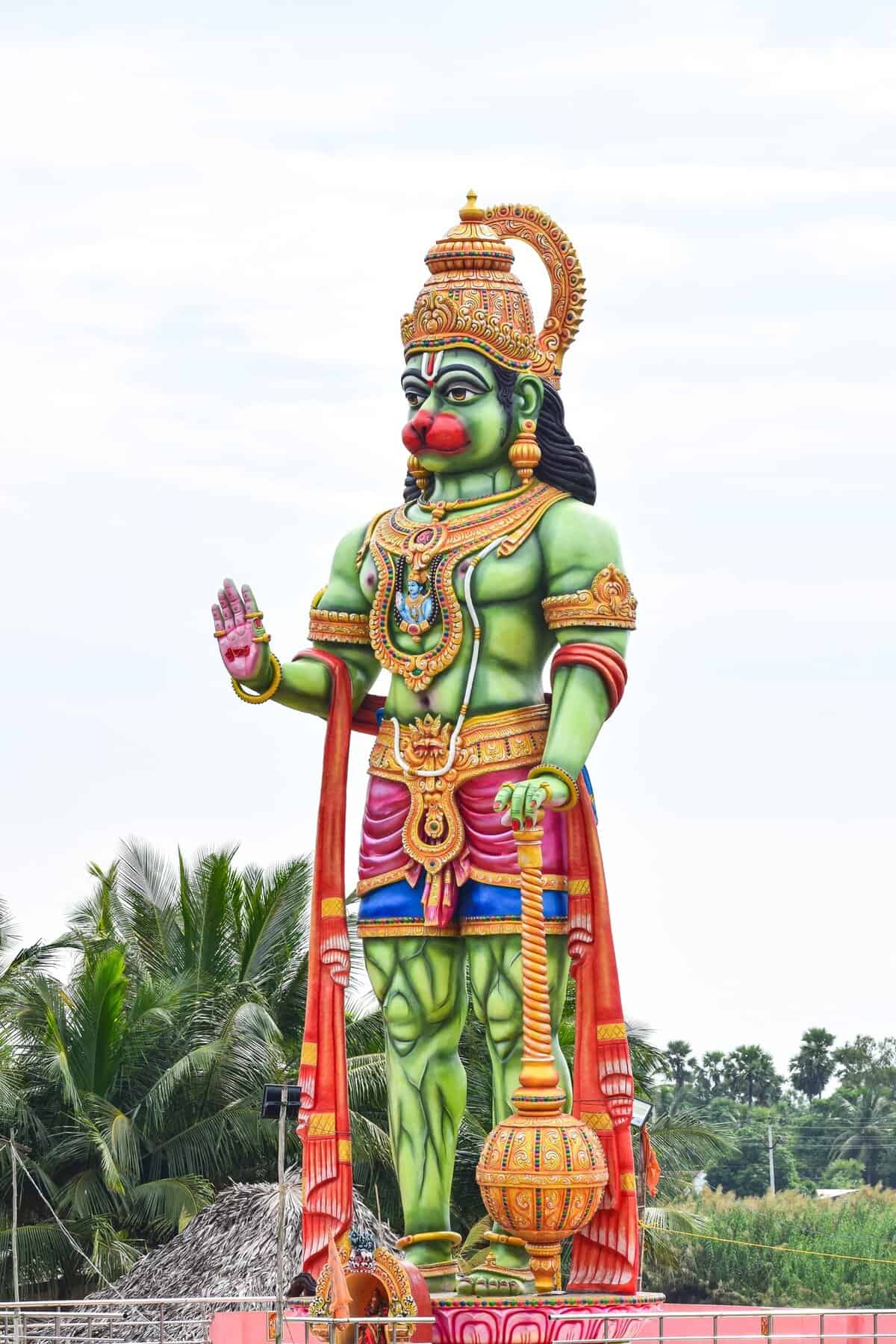 Portrait of a statue of the Hindu god Lord Hanuman